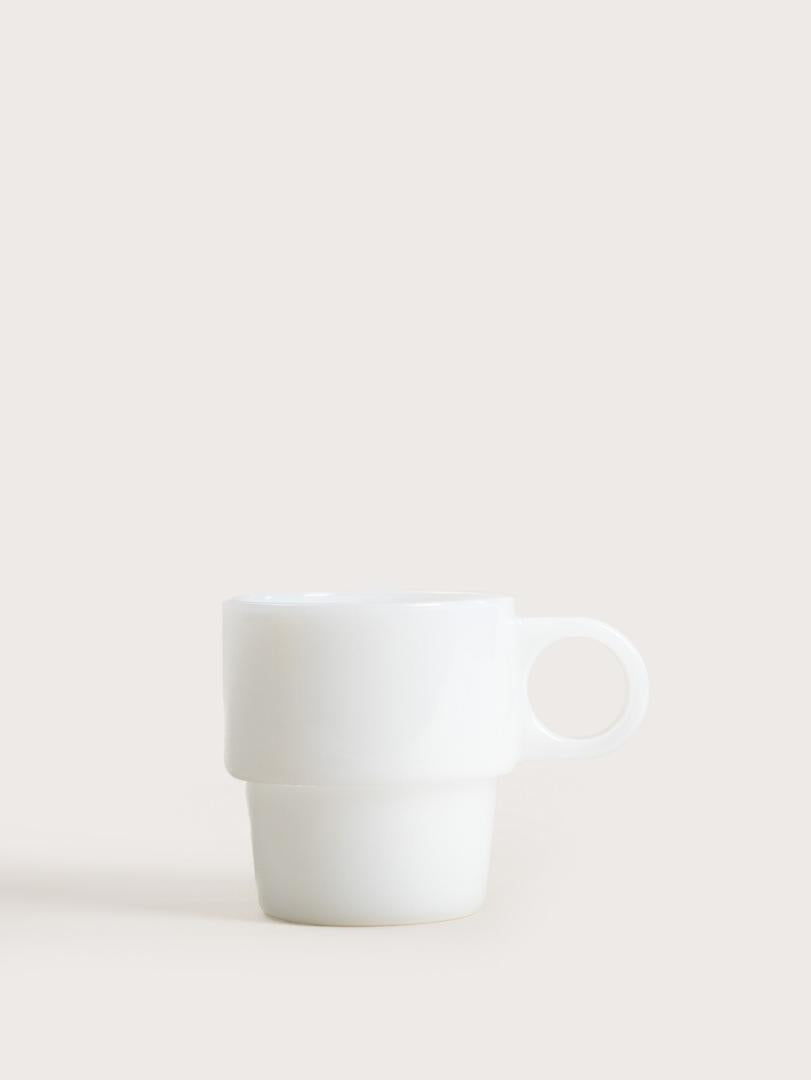 Pallora Glass Mug with Milk Glass Handle White 0.25L