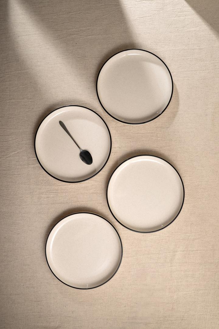 Set of mugs AZRA Set of 4 Ceramic Mugs with Black Rim