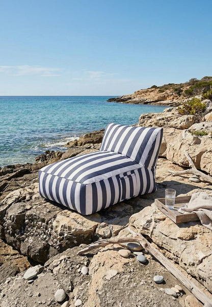 Maris Blue and White Striped Couch Lounger 102x72x65 cm