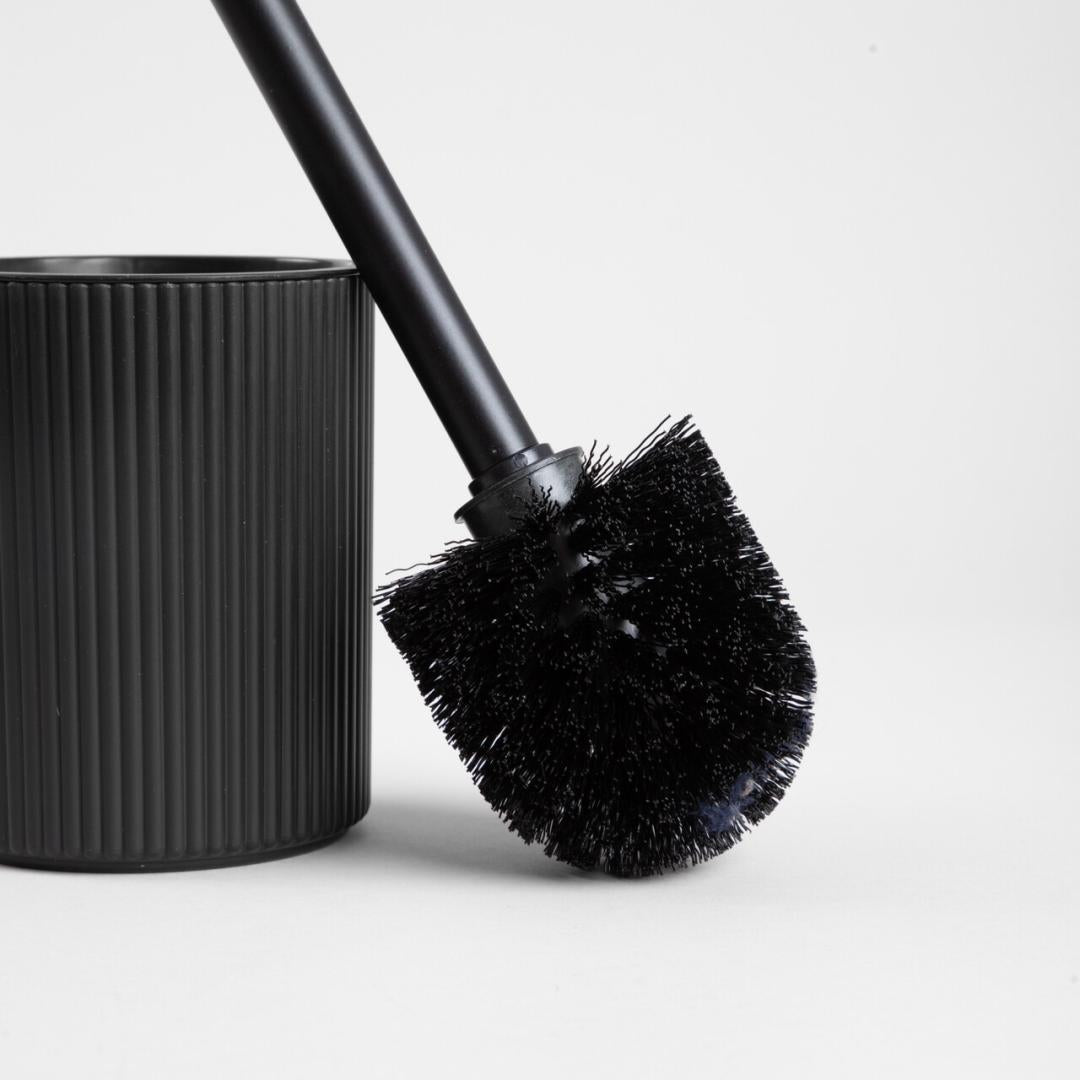 AGUA Bathroom Set with Dispenser, Cup, and Toilet Brush - Black