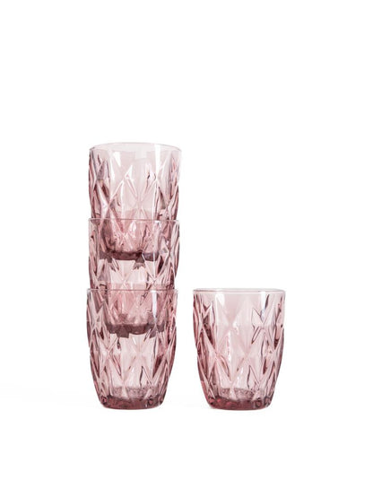 LUNO Pink Glasses Set 4pc 280ml