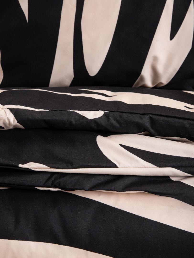 Bed linen set TARO Microfiber Bed Linen Set Black Beige 140x200 cm