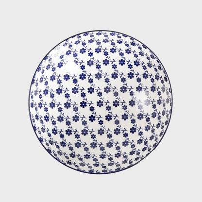 NAVIA Navy Blue Floral Ceramic Bowl 22cm