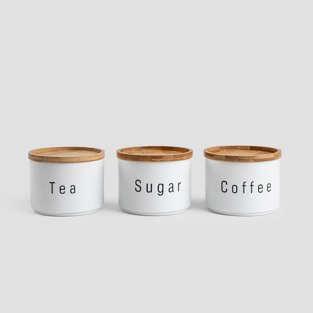 Set of containers DEROS Set of Metal Containers for Coffee, Tea, Sugar