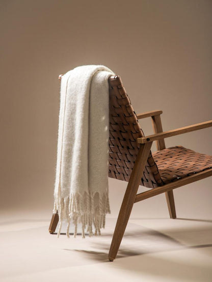 TAIN Ecru Wool Blend Blanket 150x200 cm