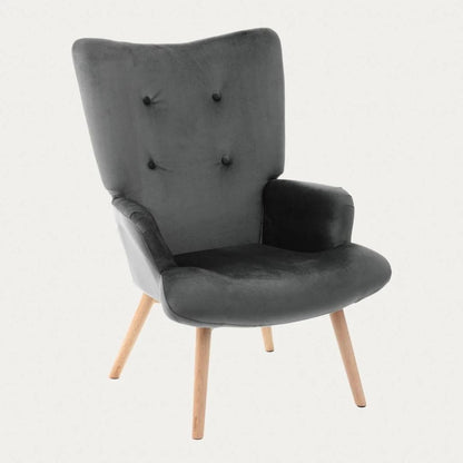B2 MOSS PLUS 2in1 Velour Grey Armchair - Comfortable Seating