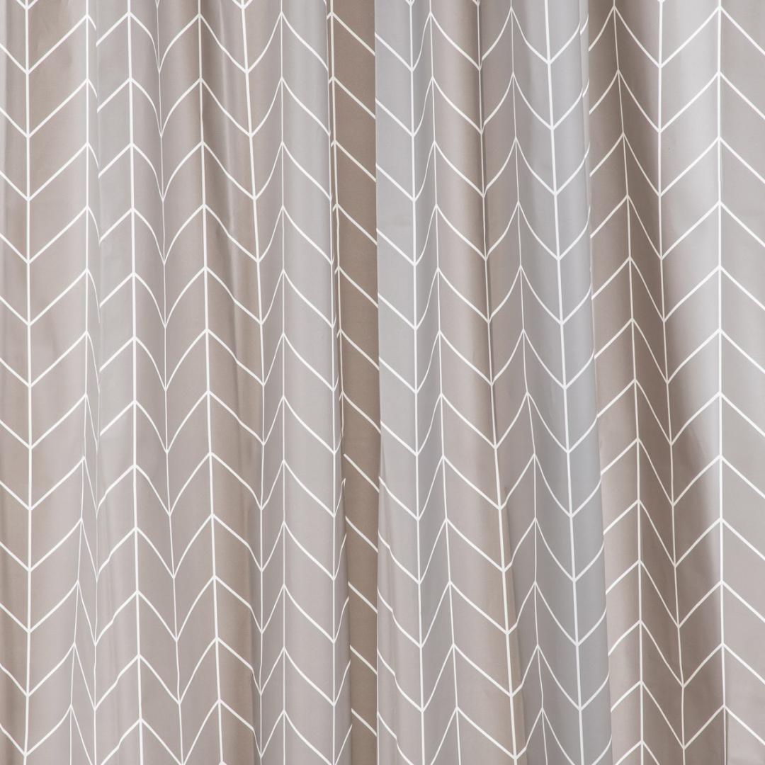 ENDO Striped Shower Curtain 180x180 cm Gray