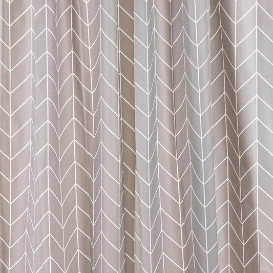 ENDO Striped Shower Curtain 180x180 cm Gray