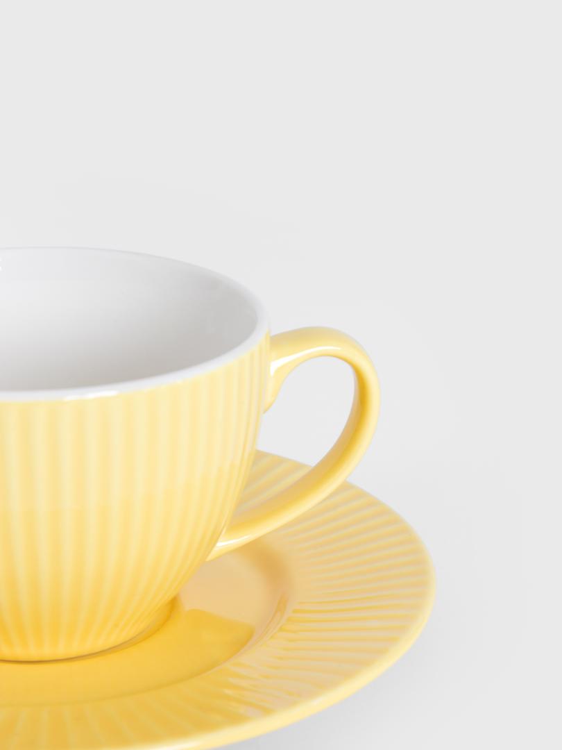 Siena Yellow Ceramic Cup with Saucer 240ml
