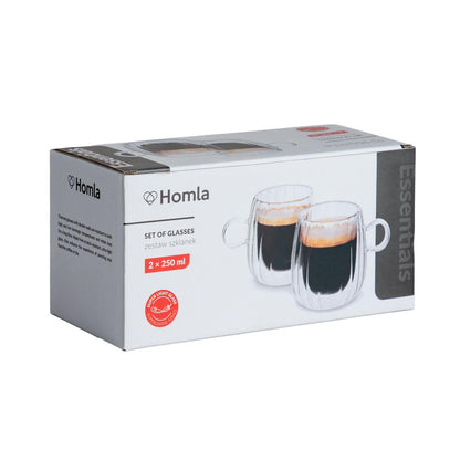 CEMBRA GROOVE Double Wall Glass Set - 2 Pieces, 250ml