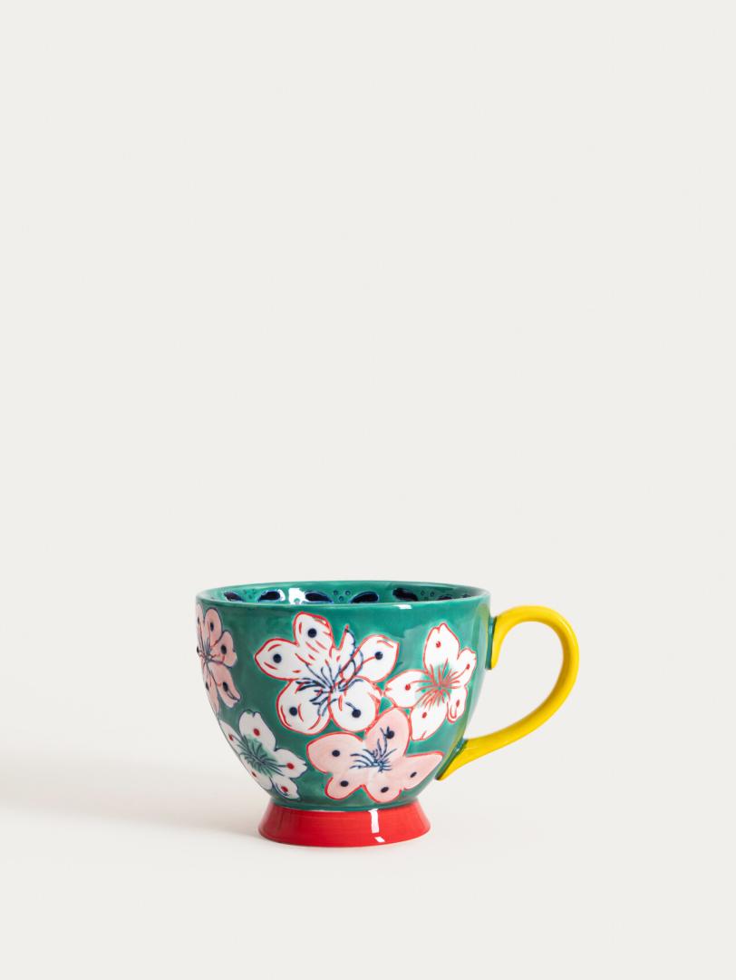 SALVA Hand-Painted Turquoise Ceramic Mug 0.4L