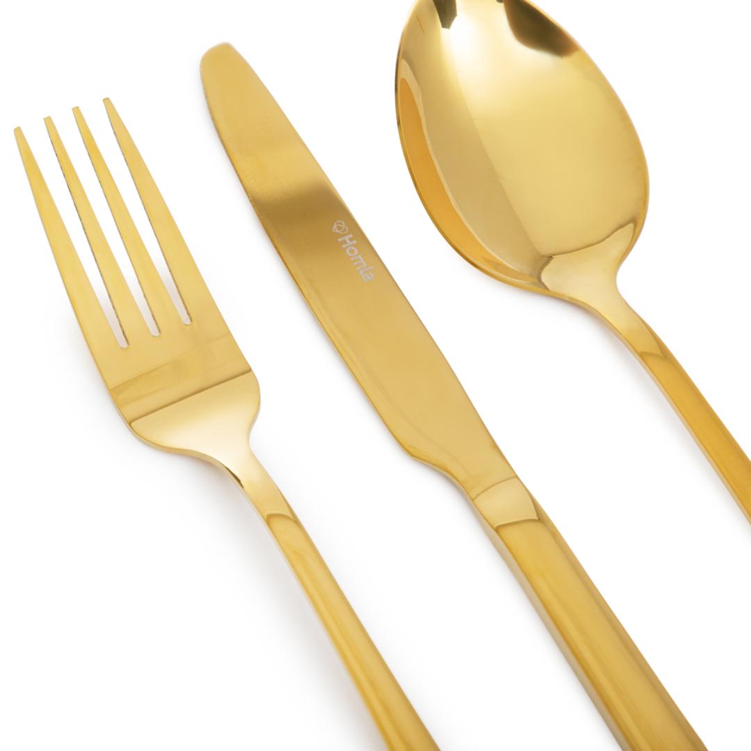 LUGANO Gold 24-Piece Cutlery Set