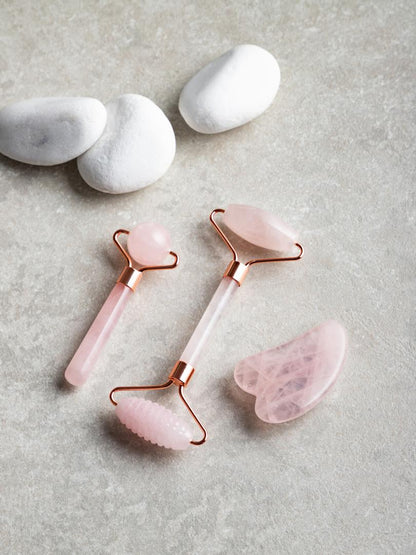 ASTRAL Face Massage Accessories Set Jade Pink 3 Pieces
