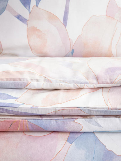 Bed linen set ROSA Satin Floral Bed Linen Set 140x200 + 70x80 cm