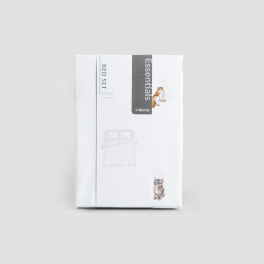 GATTINO Cat Motif Microfibre Bedding Set 160x200 cm