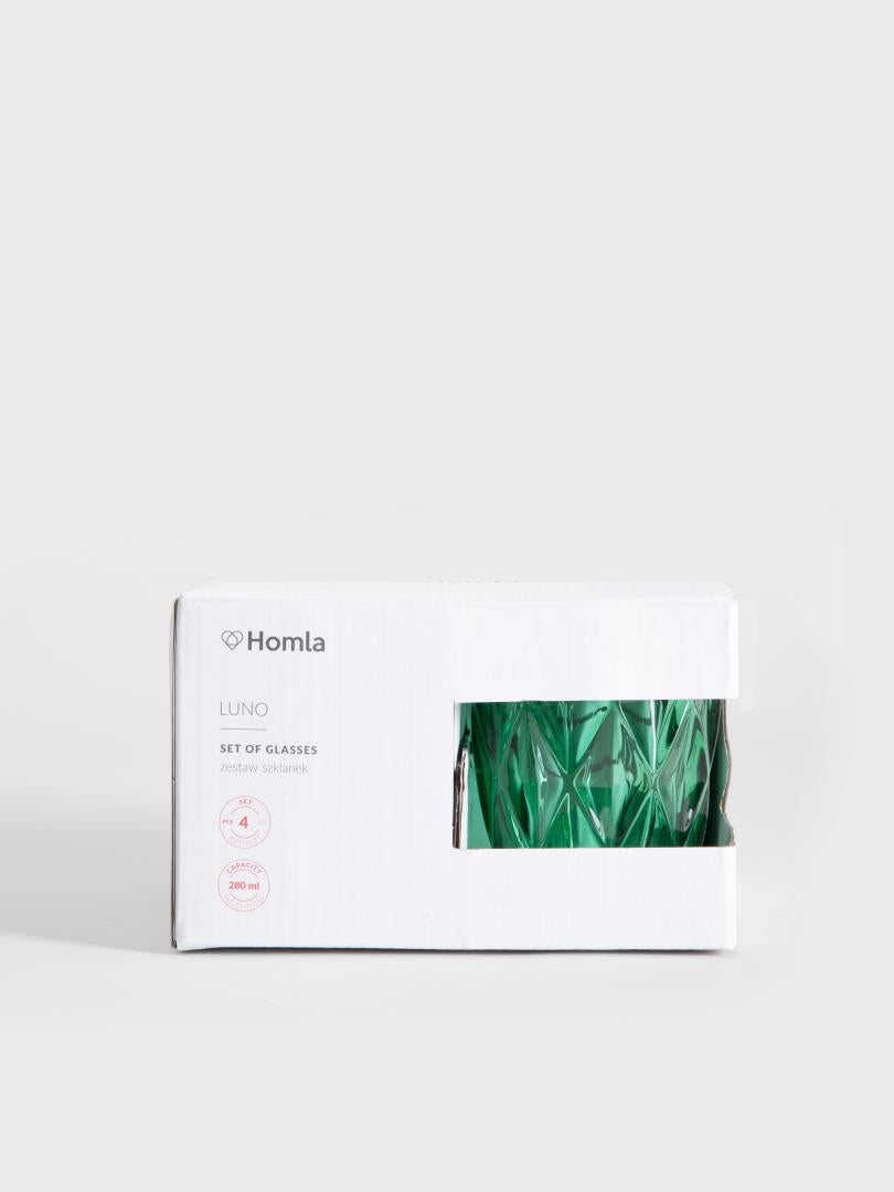 LUNO Green Glasses Set 4pcs 280ml