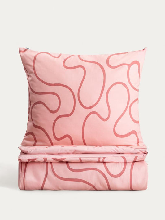 Bed linen set EC FLEUR Pink Microfiber Bed Linen Set 220x200 cm with Pillowcases
