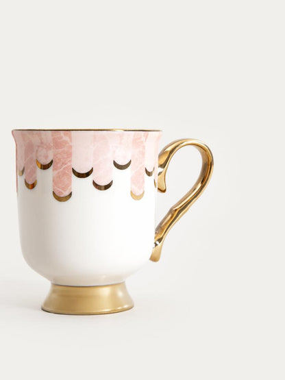 RUMA Ceramic Mug with Golden Handle 0.2L Porcelain