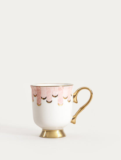 RUMA Ceramic Mug with Golden Handle 0.2L Porcelain