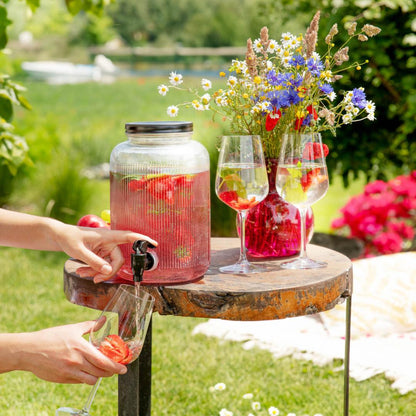 VELMO Striped Tap Jar with Black Lid - 4L