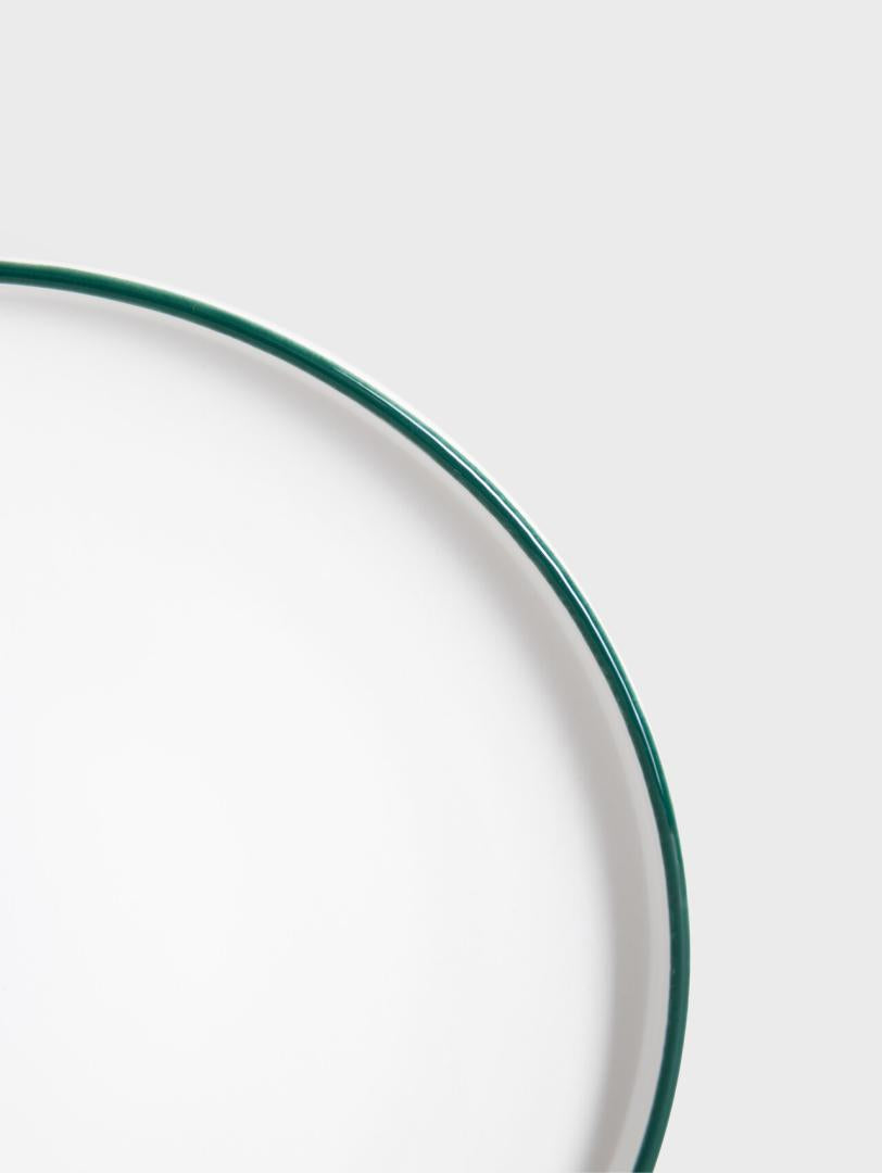 BLYDE Porcelain Plate with Green Rim 20cm