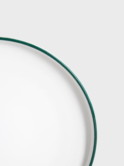 BLYDE Porcelain Plate with Green Rim 20cm