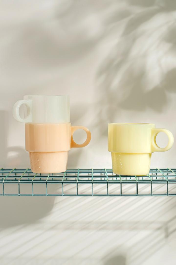Pallora Glass Mug with Milk Glass Handle Beige 0.25L