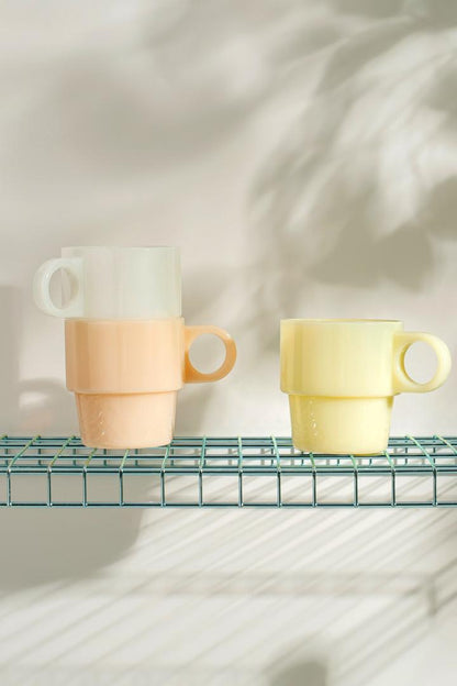 Pallora Glass Mug with Milk Glass Handle Beige 0.25L