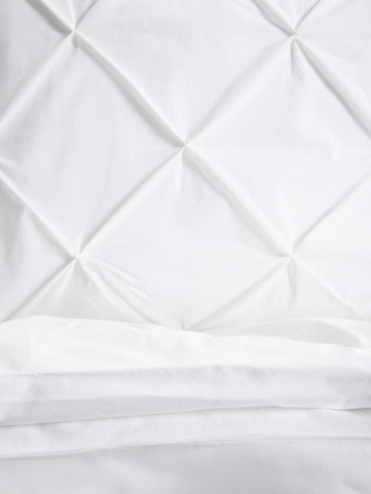 AUREA White Percale Bedding Set with Decorative Stitching 220x200 cm