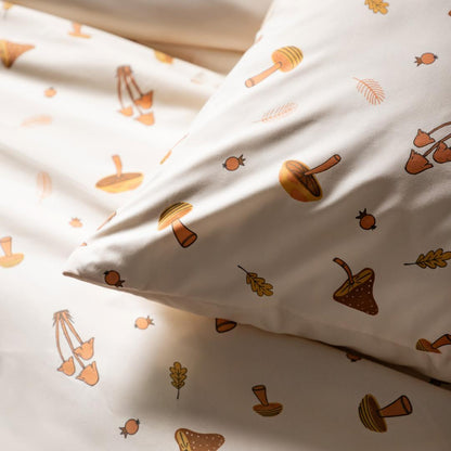 Bed linen set SHROOM Microfiber Bed Linen Set with Mushroom Design 160x200cm + 2x70x80cm