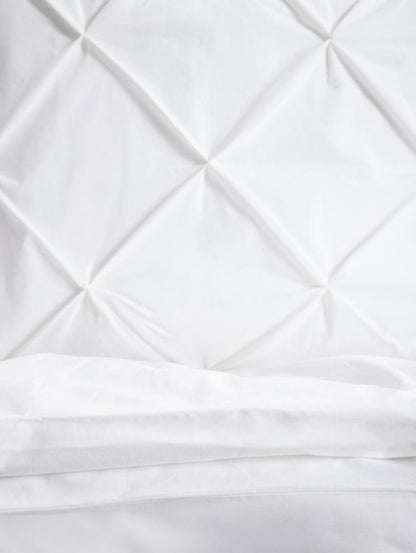 AUREA White Percale Bedding Set with Decorative Stitching 160x200 cm