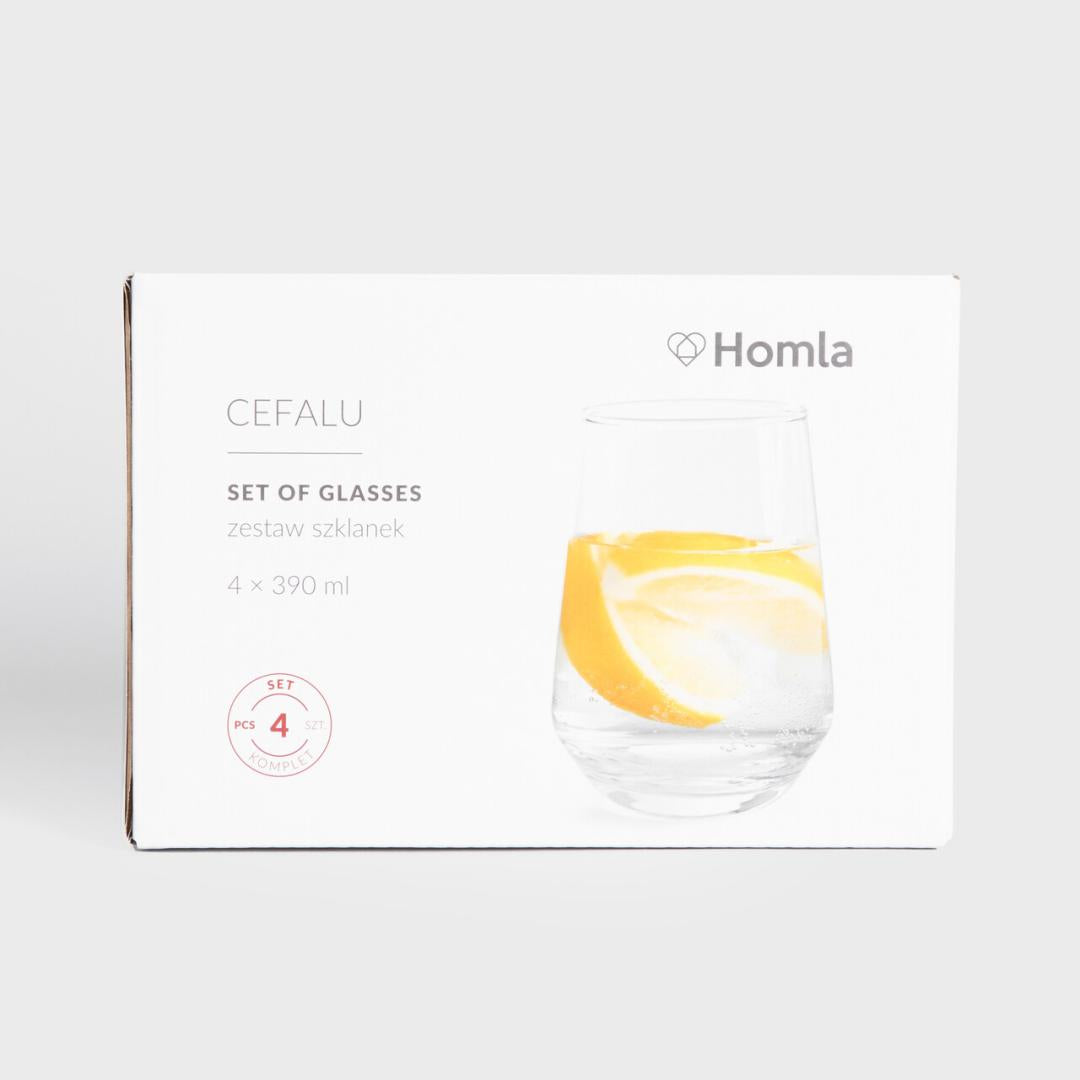 CEFALU Glasses Set of 4 - Transparent Glass Mugs