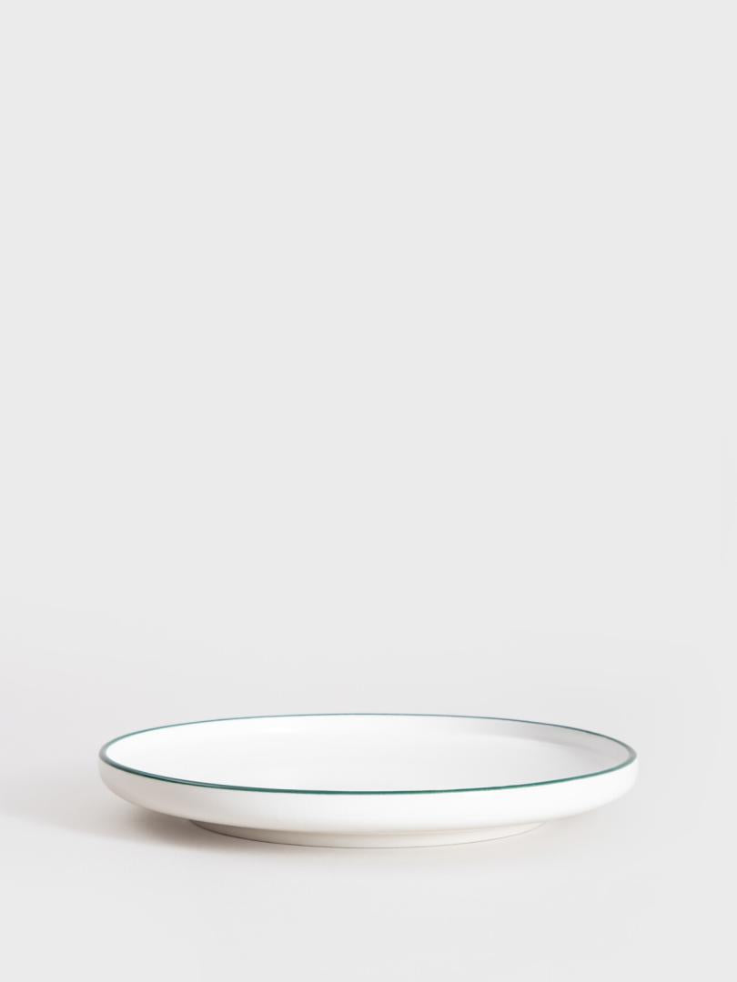 BLYDE Porcelain Plate with Green Rim 20cm