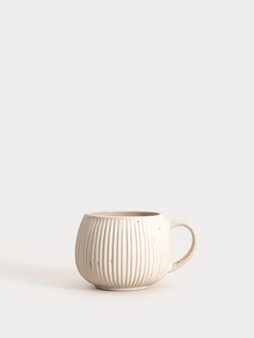 Mug ALMOS Barrel-Shaped Ceramic Mug with Vertical Stripes 0.25L