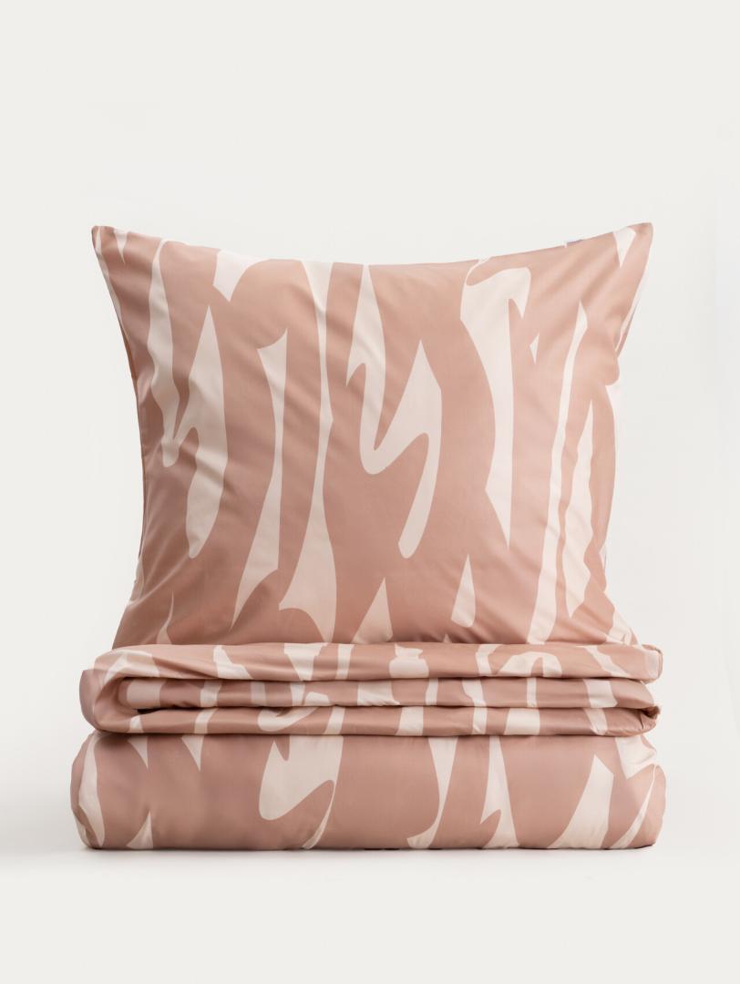 TARO Microfibre Bedding Set in Caramel and Beige 140x200 cm