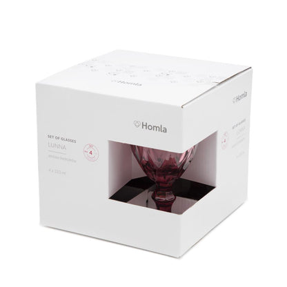 Set of wine glasses LUNNA Set of 4 Transparent Wine Glasses 0.31L