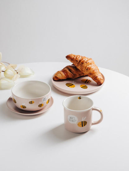 ANNBEE Pink Bee Ceramic Mug 350ml
