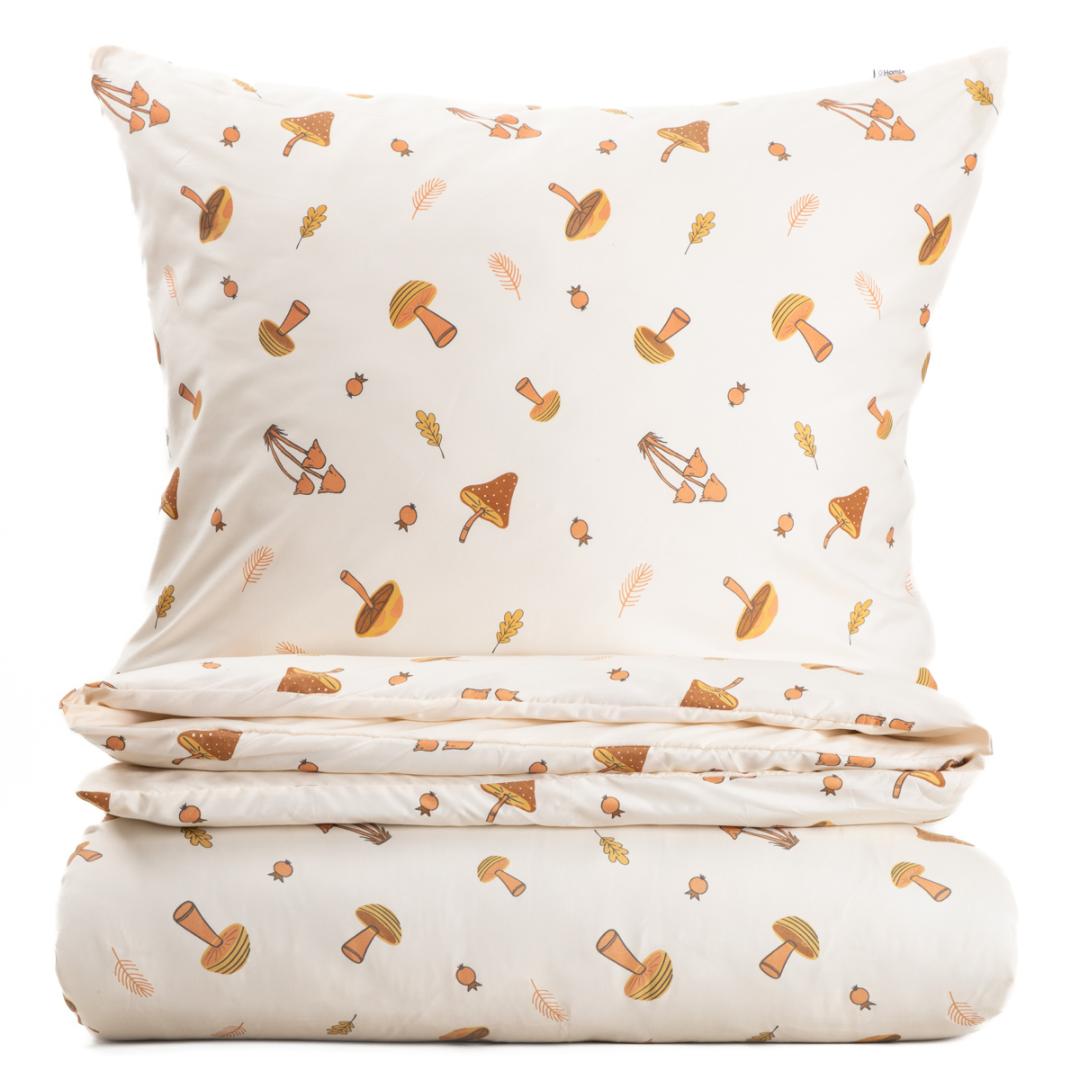 Bed linen set SHROOM Microfiber Bed Linen Set with Mushroom Design 160x200cm + 2x70x80cm