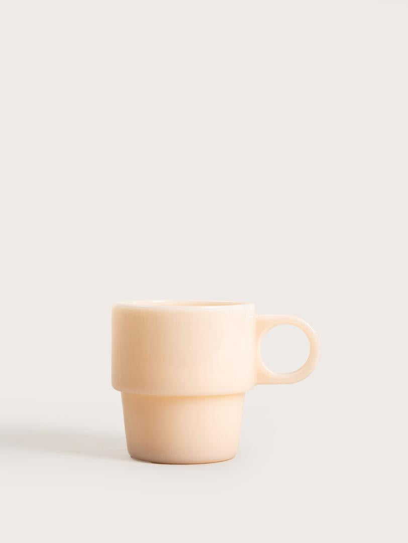 Pallora Glass Mug with Milk Glass Handle Beige 0.25L