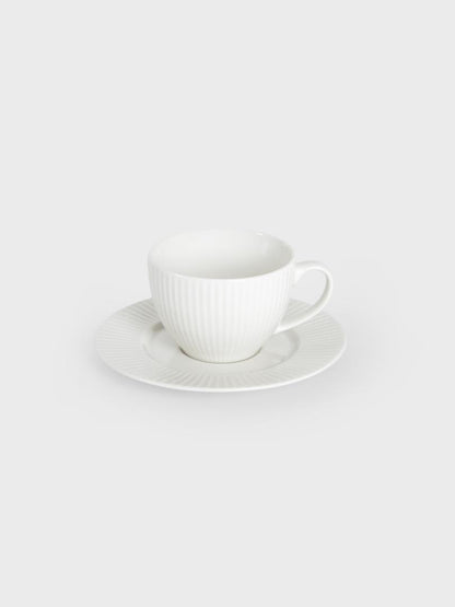 Siena White Ceramic Cup with Saucer 240ml