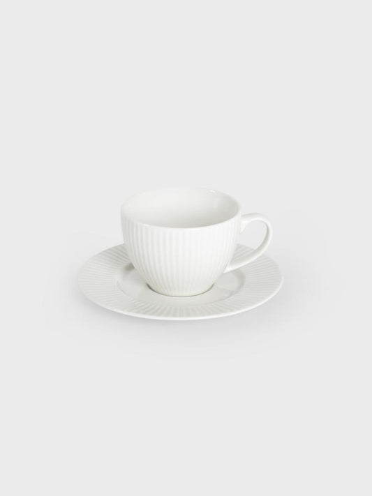 Siena White Ceramic Cup with Saucer 240ml