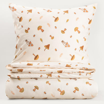Bed linen set SHROOM Microfiber Bedding Set with Mushroom Pattern 220x200cm
