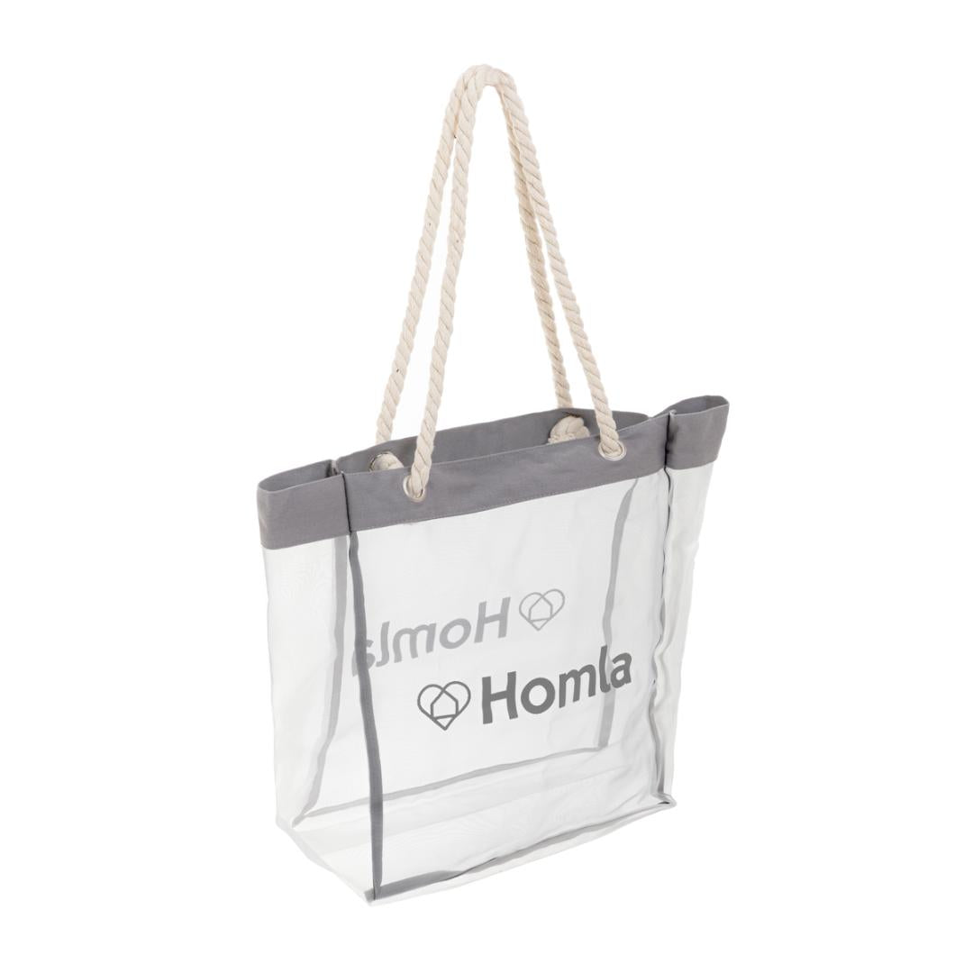 HOMLA Grey Shopping Bag 55x40x20 cm