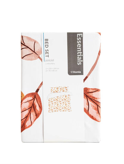 Bed linen set Leafy Microfiber Bed Linen Set with Leaf Pattern 220x200cm + 2 Pillowcases