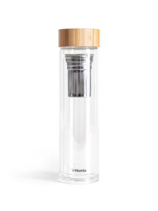 B2 CEYLON Bottle with Infuser 500ml - Glass & Bamboo