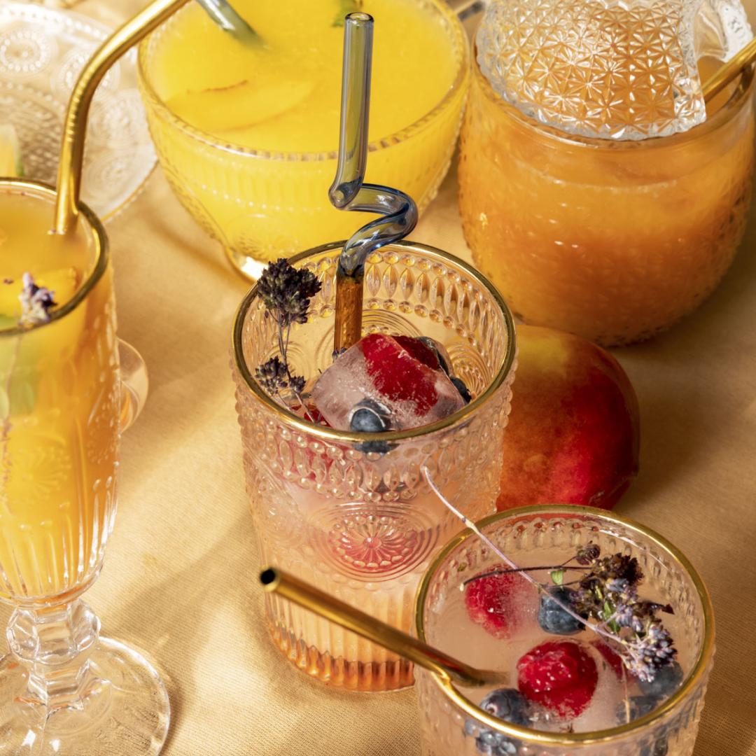 BARREL Tall Glass with Gold Rim 0.35L