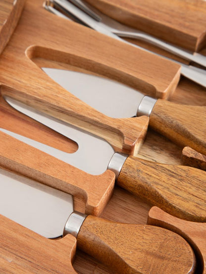 Set b2 FRESCA 6-Piece Wooden Serving Set with Knives
