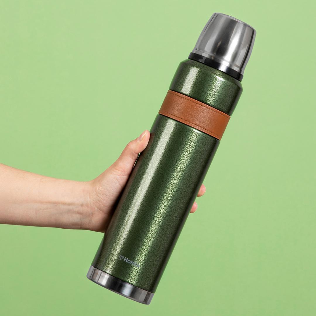 RIBE Thermos 1000ml Screw Cap Stainless Steel Thermal Mug
