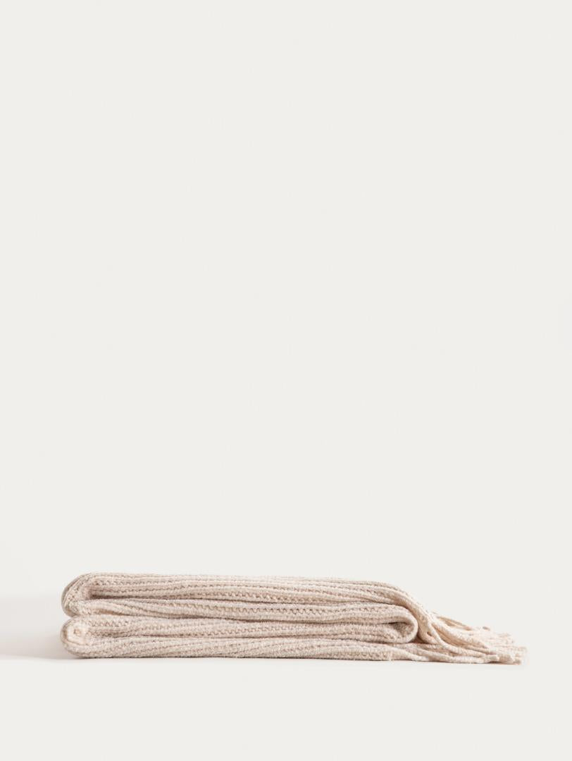 CHENILLE Ecru Chenille Blanket 130x170 cm