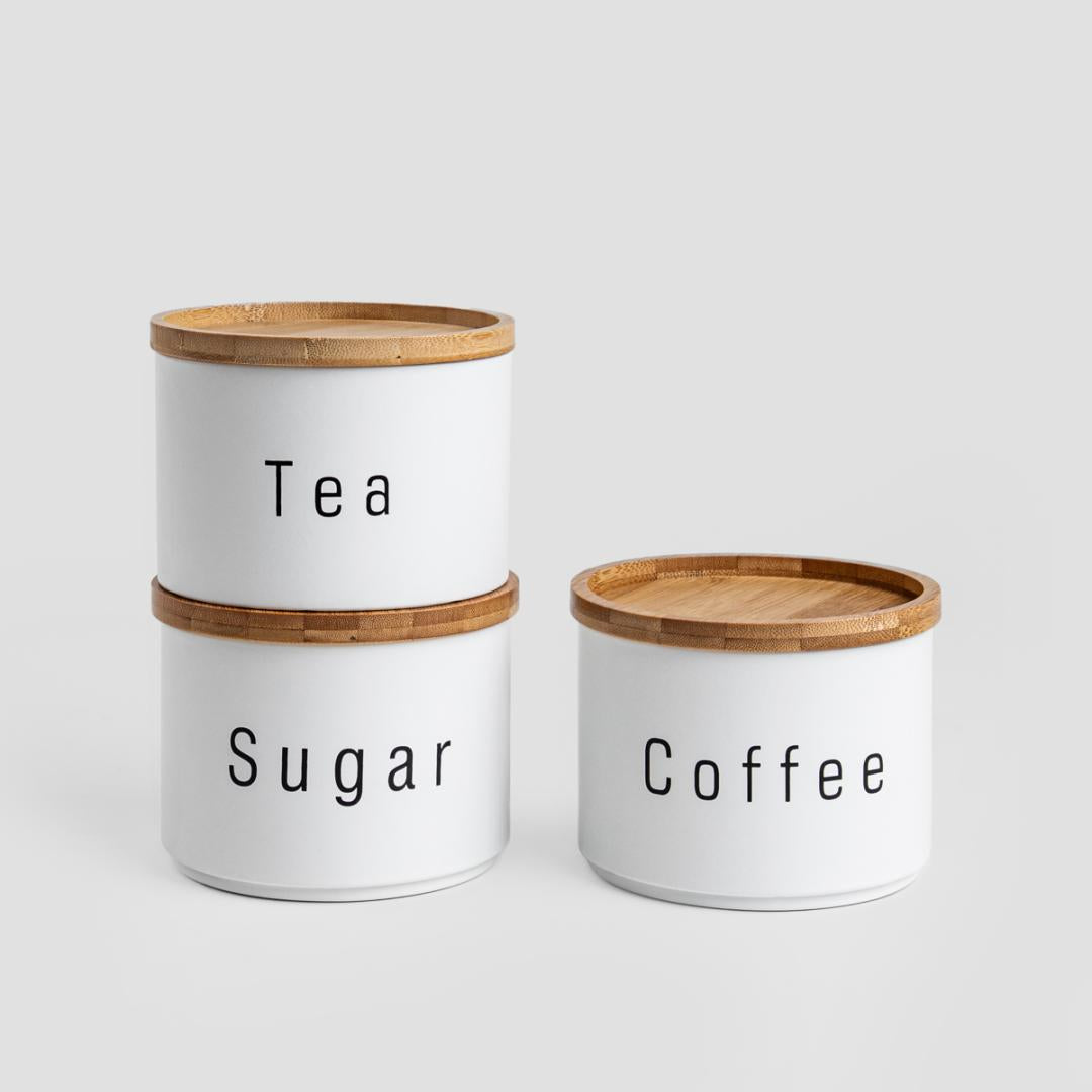 Set of containers DEROS Set of Metal Containers for Coffee, Tea, Sugar